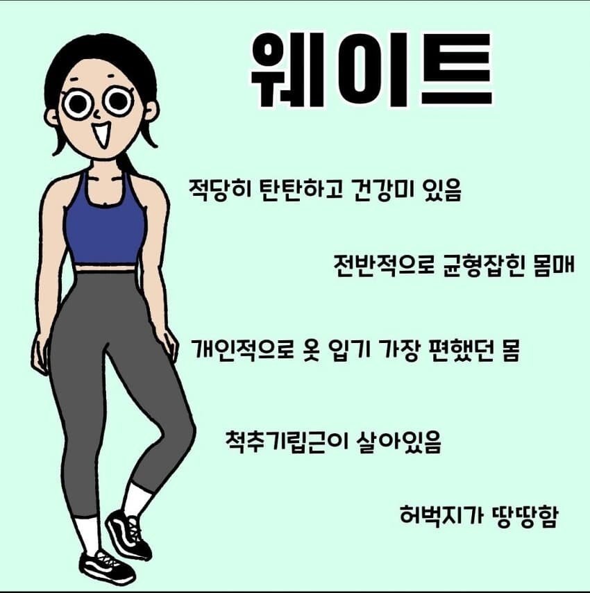 여자 운동별 몸매 특징