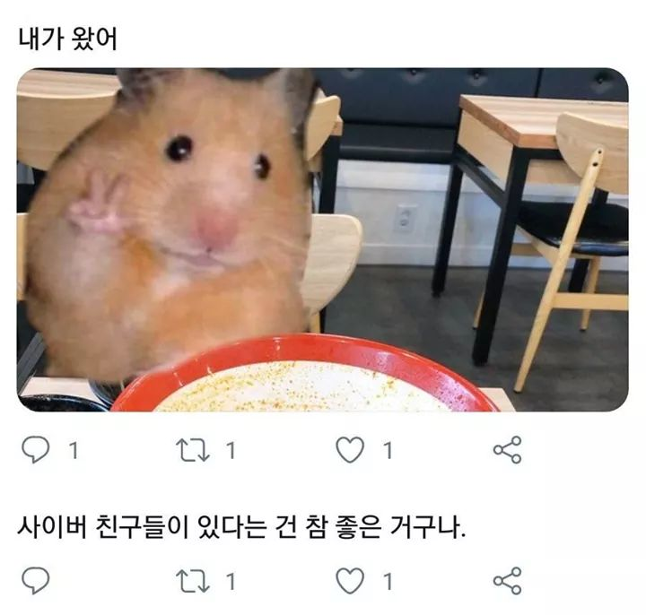 사이버 친구가 있어서 행복한 햄찌