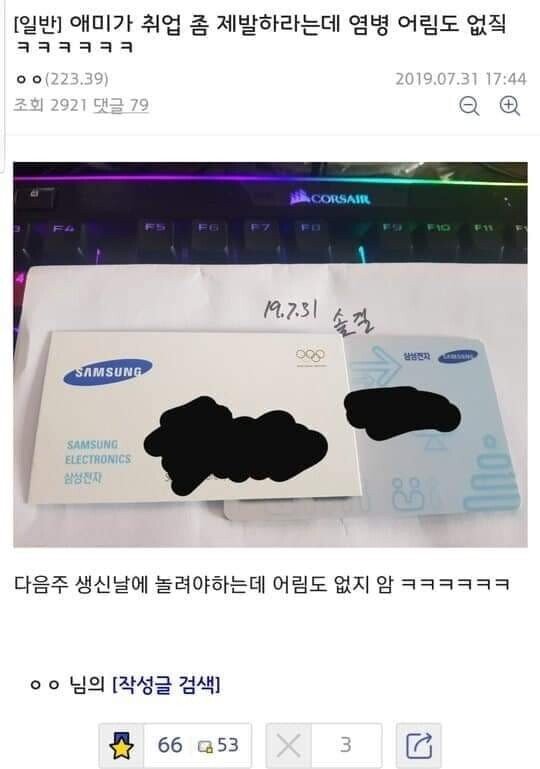 회사 다니는 걸 숨기는 디시인