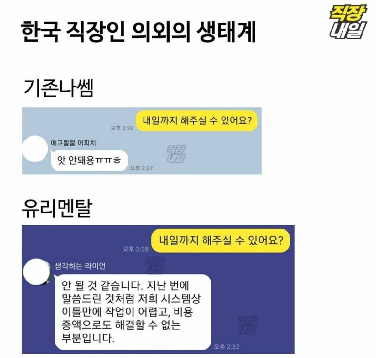 한국 직장인 의외의 생태계